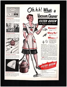 1948 FILTER QUEEN Vacuum Cleaner Original Print Ad ~ Fast Ship ~ cannister - Picture 1 of 1