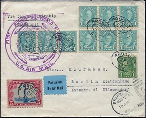 Zeppelin 1929 USA Weltrundfahrt Rückfahrt NY Berlin Brief Si 28 A / 2729 - Bild 1 von 2
