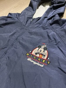 Vintage Disney land Resort Mickey Mouse Navy Rain Jacket with Hood XXL - Picture 1 of 12