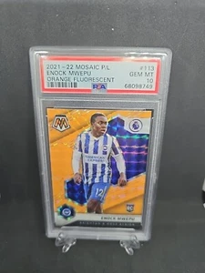 2021-22 Panini Mosaic Soccer Enock Mwepu Orange Fluorescent Prizm #113 RC PSA 10 - Picture 1 of 2