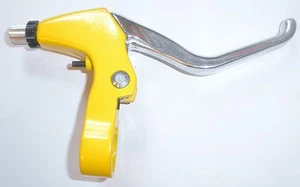 ANODIZED YELLOW/SILVER CUSTOM LOW RIDER BICYCLE BRAKE LEVER PART 509 - Picture 1 of 2