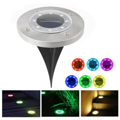 1x Solarlampen Farbwechsel Solarleuchte Bodenstrahler Außen Gartenleuchten 8LED - Bild 1 von 4