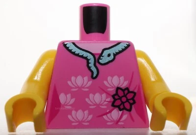 Женское платье LEGO пурпурное с ярко-розовыми цветами металлический светло-синий змеиный воротник - Изображение 1 из 2