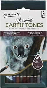 Graphite Earth Tones 12 Pce Colored Pencils for Technical Drawing Sketching - Picture 1 of 12
