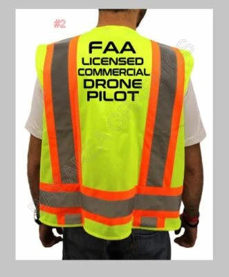  LICENSED COMMERCIAL DRONE PILOT SAFETY VEST HI-VISIBILITY REFLECTIVE #2 - Image 1 of 4
