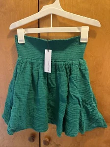 Micheal Stars Havana Smocked Mini Skirt Double Gauze Small NWT KELLY GREEN - Picture 1 of 7