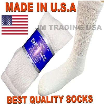 BEST QUALITY 3, 6, & 12 pairs Diabetic Socks Physician Approved MADE IN USA - Image 1 of 4