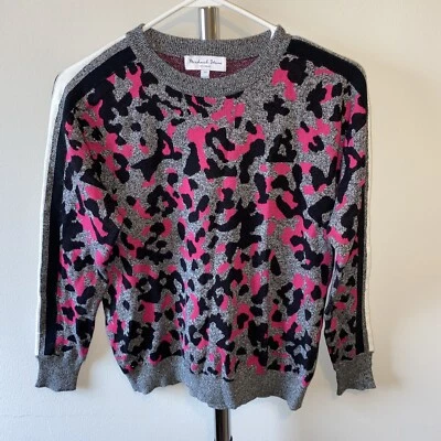 Suéter Pullover Michael Stars Negro Rosa Estampado Animal Para Mujer XS Y2K Algodón Años 90 Foto 1 de 4