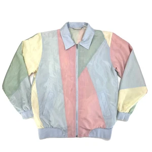 Giacca da corsa leggera vintage anni 90 Blair multicolore zip donna XL - Foto 1 di 12