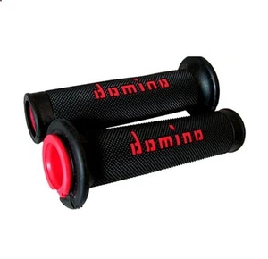 COPPIA MANOPOLE DOMINO RACING NERO-ROSSE UNIVERSALI A01041C4240B7-0 126mm - Foto 1 di 1