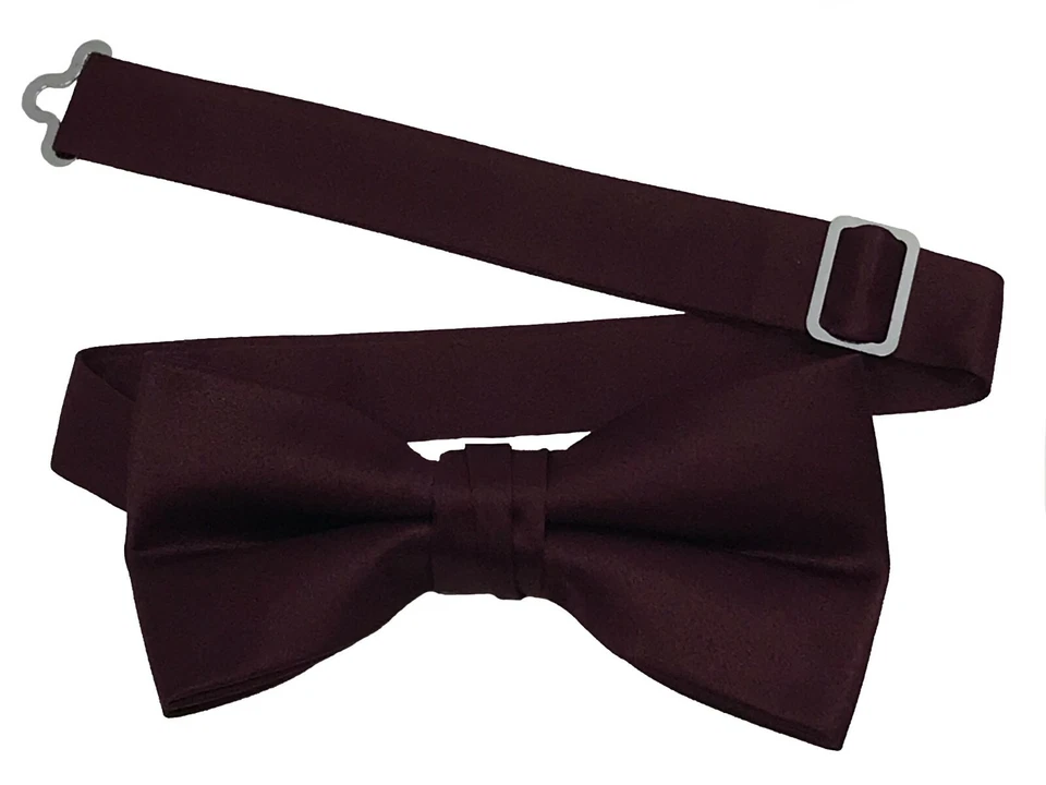 Clip de calidad de pajarita para hombre en banda ajustable para el cuello satinado patrón liso colores Foto 1 de 1