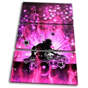 DJ Club Decks Turntables TREBLE CANVAS WALL ART Picture Print VA - Picture 1 of 1