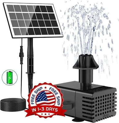 Kit De Bomba De Agua Solar Con 7 Boquillas Para Fuente Exterior Jardín Estanques - Image 1 of 4