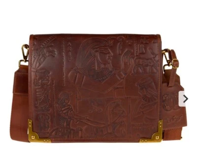 Sharif Legacy Hieroglyphics Leather Messenger Bag - Cognac nWT - Image 1 of 4