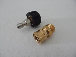 Universal M22-14mm 3/8" Hochdruckreiniger Adapter Schnellkupplung 2 Stück Set Neu - Bild 1 von 8