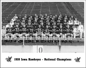 1958 IOWA HAWKEYES Team Roster Glossy 8x10 Photo National Championship Poster - Picture 1 of 1