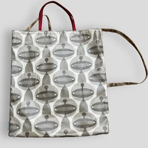 Orla Kiely Tote Bag Beige Khaki Red Top Handle & Crossbody Rare Designer - Picture 1 of 7