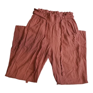 T & S Thread and Supply Wide Leg Pants Med Paperbag Waist Drawstring Light - Picture 1 of 12