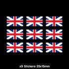 9x Union Jack Flag Sticker - Vinyl, Car, Van, Ipad, PC, Laptop (CC059)