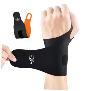 Ultra-Thin Elastic Wrist Brace Wrist Wraps, Compression Black (Pack of 1) - Picture 1 of 7