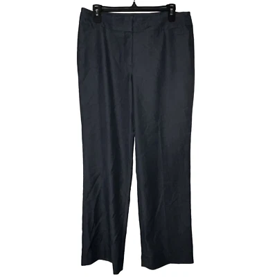 Larry Levine Petite Pants Wmn Sz 12P Dark Gray Wide Leg Stretch Career Office - Image 1 of 4