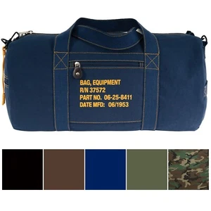 Cotton Canvas Travel Equipment Flight Carry Duffle Shoulder Bag (Small or Large) - Picture 1 of 25