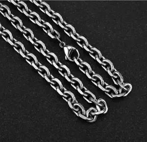Pure Titanium Chain Link Necklace 70cm - Ultra Light Non-Allergic Lobster Clasp - Picture 1 of 9
