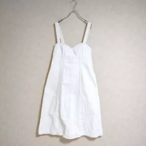 IENA White denim jumper skirt size 38 overalls white 3-0211M△ - Picture 1 of 3