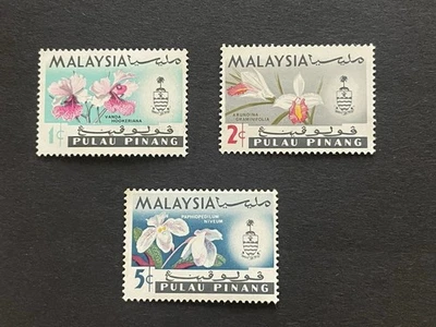 Estampillas de Malasia Pulau Pinang como nuevas. Flores. Foto 1 de 2