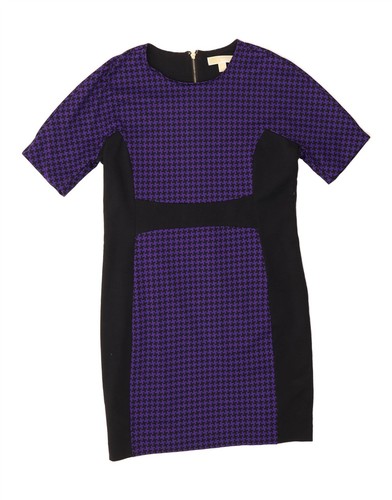 Abito tubino donna Michael Kors UK 14 grande viola colorblock poliestere DK28
