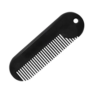 Zinc Alloy Beard Comb Portable Grooming Tool for Men Hair Styling Black Color - Picture 1 of 12