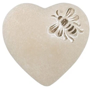 Bisque Bee Heart Stone - Garden Decor - Ceramic - 15 cm  - Picture 1 of 5
