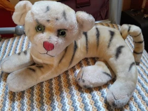 Japanese Jestia Vintage Toy Tiger In The Style Of Steiff - Picture 1 of 15