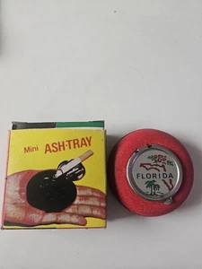 Cenicero de viaje de bolsillo Florida Souvenir vintage rojo caja original sin usar  - Imagen 1 de 3
