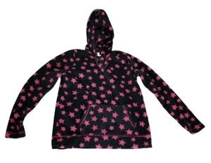 Children's Place Girls hoodie Sz XL 14 black Polyester sweatshirt Pink Stars New - Picture 1 of 3