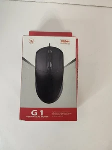 Black Wired Mouse W Black Mouse Pad - Picture 1 of 6