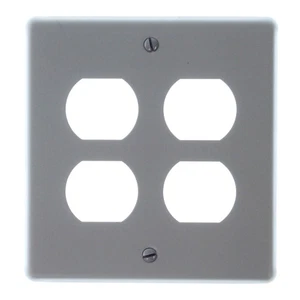 WIREMOLD LEGRAND G4047BB 2-GANG DUPLEX RECEPTACLE COVER, STEEL, GRAY - Picture 1 of 4