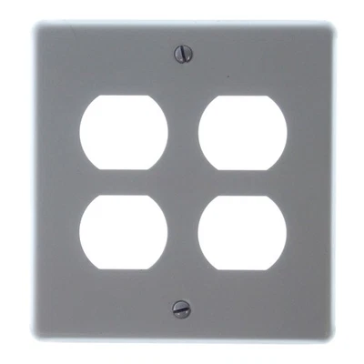 CUBIERTA RECEPTÁCULO DÚPLEX WIREMOLD LEGRAND G4047BB 2 VELOCIDADES, ACERO, GRIS Foto 1 de 4