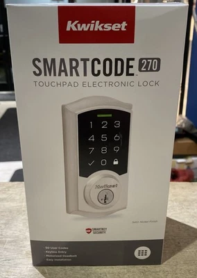 Panel táctil electrónico Kwikset SmartCode 270 entrada sin llave cerrojo níquel satinado Foto 1 de 4