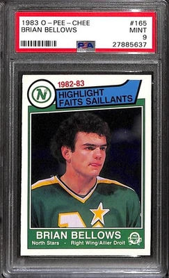 1983 O-PEE-CHEE #165 BRIAN BELLOWS HL PSA 9 Mint 27885637  - Image 1 of 3