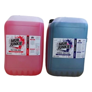 MUK Junkie Wohnmobil Chemie Toilettenflüssigkeit 25 L und Schüssel Spülen 25 L Kombi - Bild 1 von 3