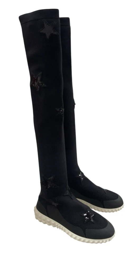 NUEVO EN CAJA Valentino Garavani Botas Planas Tejidas Sobre la Rodilla Elásticas Talla:36 (US 6) Foto 1 de 4