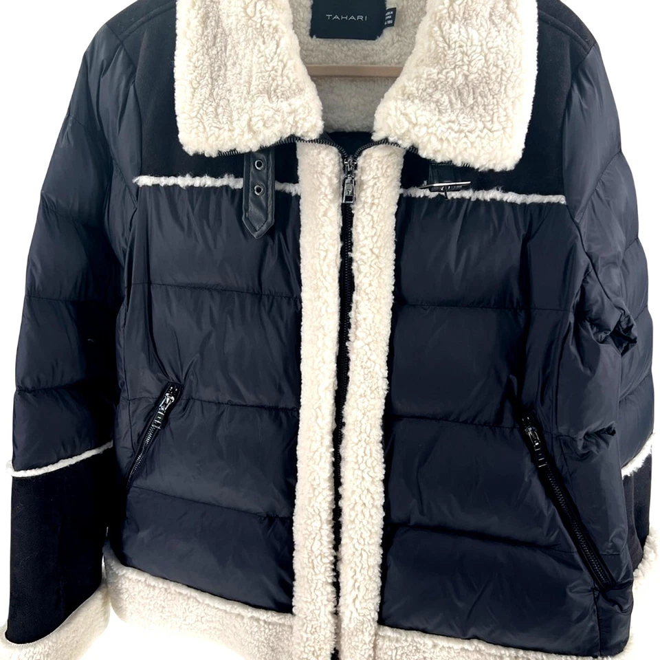Chaqueta acolchada Tahari Selena con ribete de piel sintética NUEVA TALLA XXL Foto 1 de 4