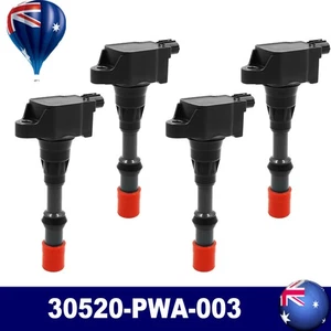 4pcs 30520-PWA-003 Ignition Coil For Honda Jazz Honda Civic VII 1.3L L13A1 LDA1 - Picture 1 of 7