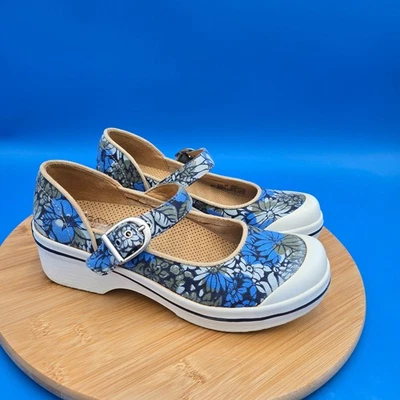 Zuecos de cuña DANSKO Veganos Valerie Floral Azul Mary Jane EU 36 US 5.5-6 antideslizantes Foto 1 de 4
