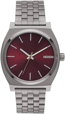 Nixon Time Teller A045-2073 Men's 37mm Quartz Gunmetal / Deep Burgundy 100M WR - Image 1 of 3