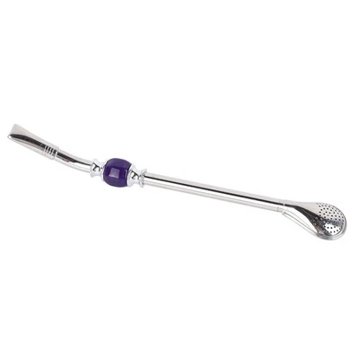:8.7in Straw Filter Spoon Stainless Steel Purple Pearl Multi Function Drinking - Image 1 of 4