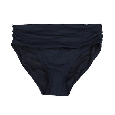 Carmen Marc Valvo Womens Ruched High Waist Bikini Bottom Swimsuit Black S New - Image 1 of 2