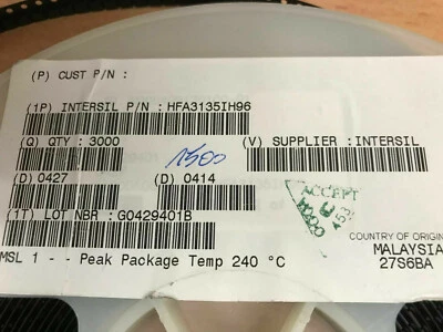 HFA3135IH96 INTERSIL SOT23-6 - Ultra High Frequency Matched Pair Transistor - Image 1 of 2