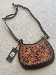 Myra Tasche Handtooled Schultertasche - DAISY HILL TRAIL Leder Crossbody - Bild 1 von 7